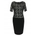 Women's Vintage / Simple / Street chic Plaid Bodycon Dress,Round Neck Knee-length Cotton / Polyester