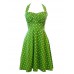 Women's Retro 50s Slim Polka Dot Sleeveless Swing Party Dress