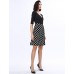 Women's Casual/Daily Plus Size Dress,Solid / Polka Dot V Neck Knee-length ? Length Sleeve Black Polyester Fall
