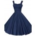 Women's 50s VTG Retro Rockabilly Hepburn Pinup Business Swing Dress 583