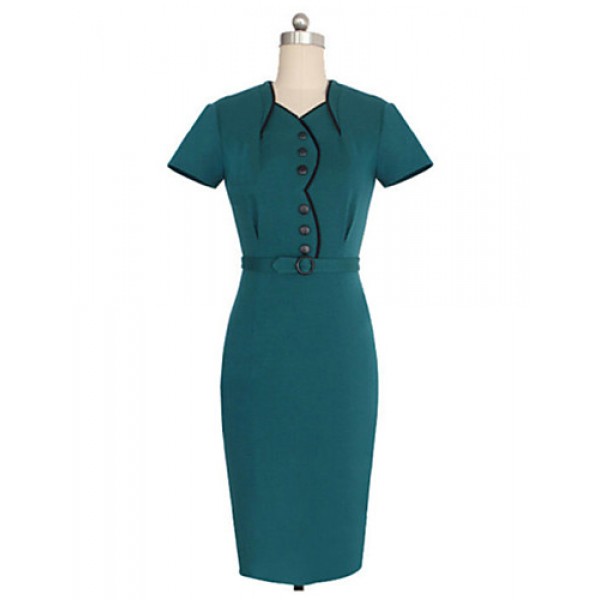 Women's Vintage/Sexy/Cute/Party/Work Dress (Cotton Blends)