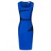 Women's Vintage Casual Day Lace Patchwork Plus Size Bodycon Square Neck Knee-length Dress